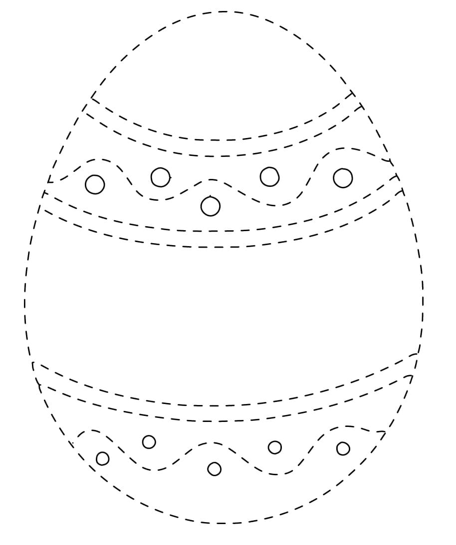 Easter Egg Tracing Printable For Kids coloring page