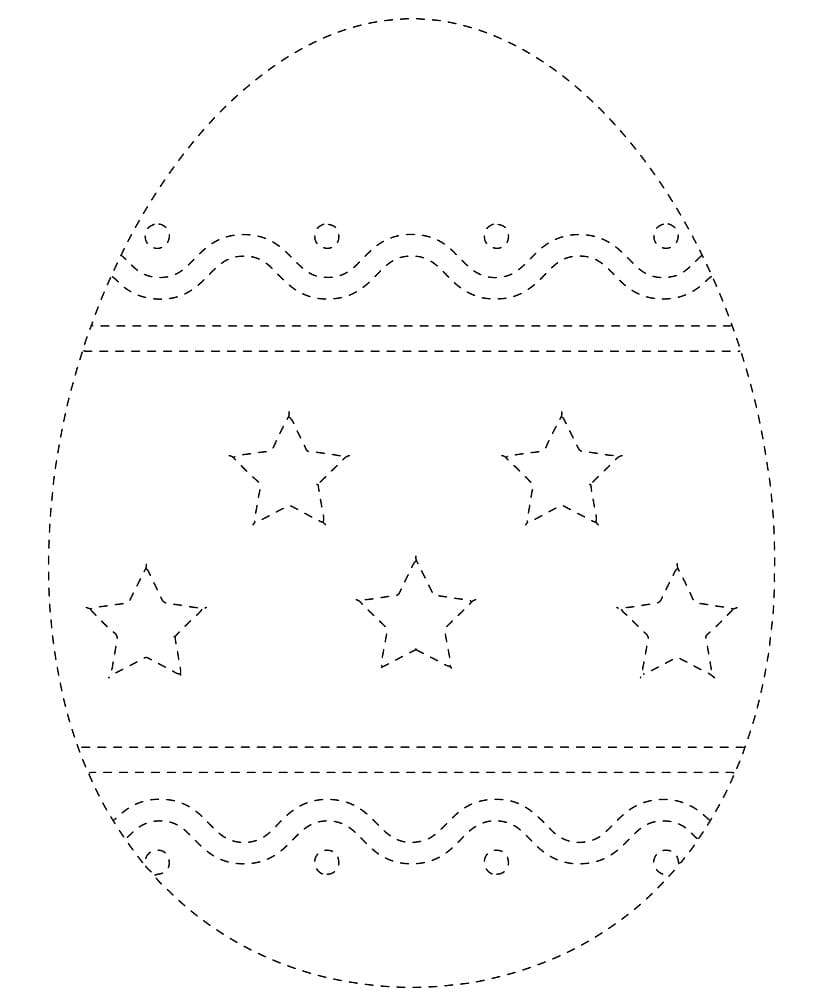 Easy Easter Egg Tracing coloring page