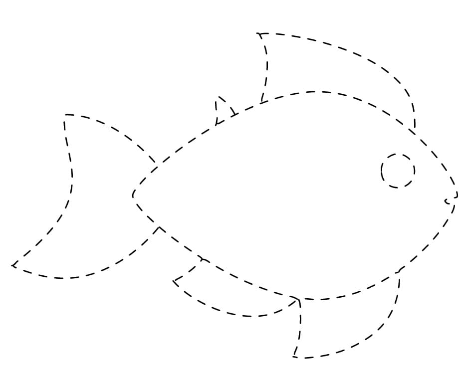 Easy Fish Tracing coloring page