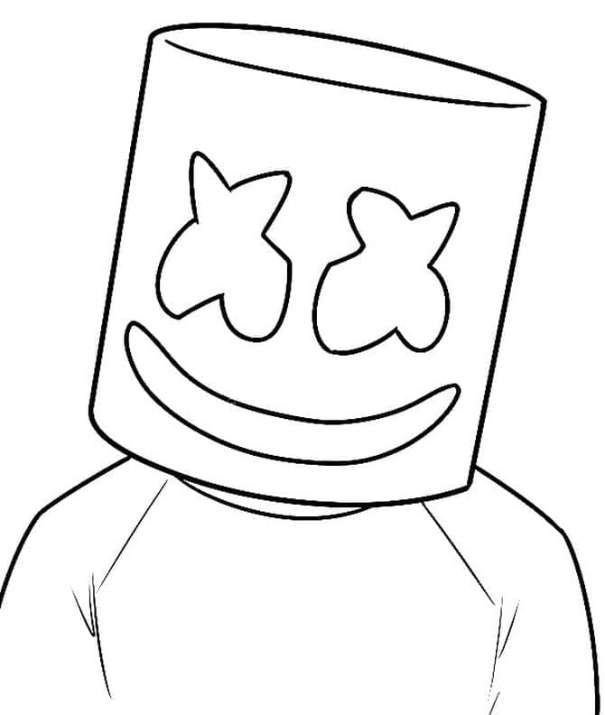 Easy Marshmello coloring page