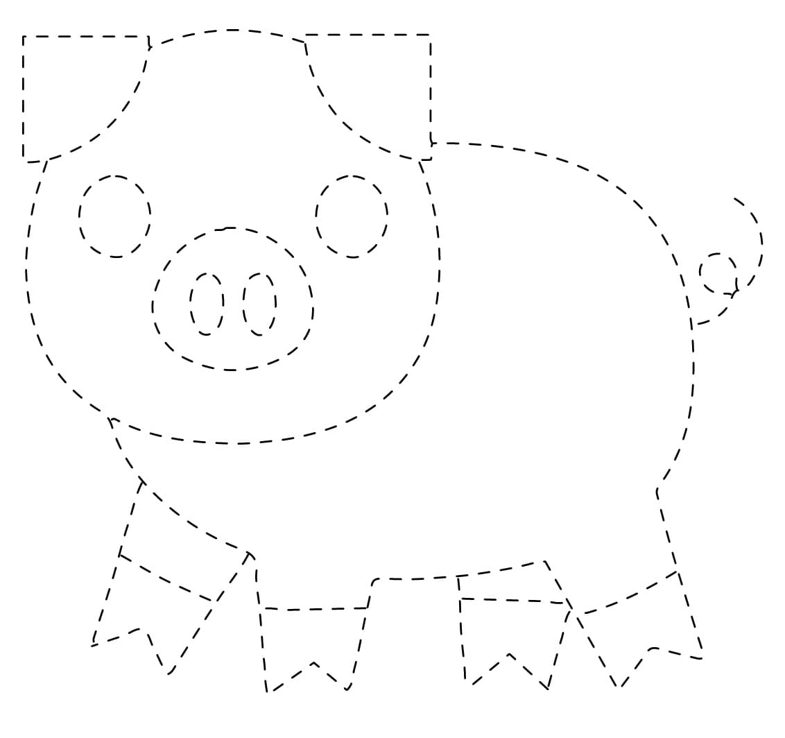 Pig Tracing coloring pages