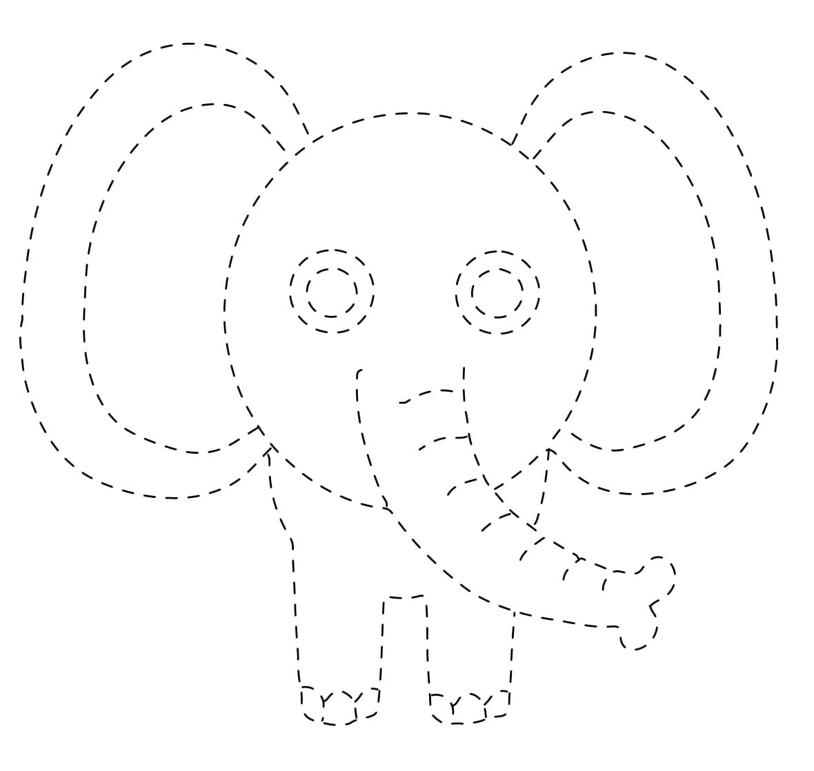 Elephant Tracing Free For Kids