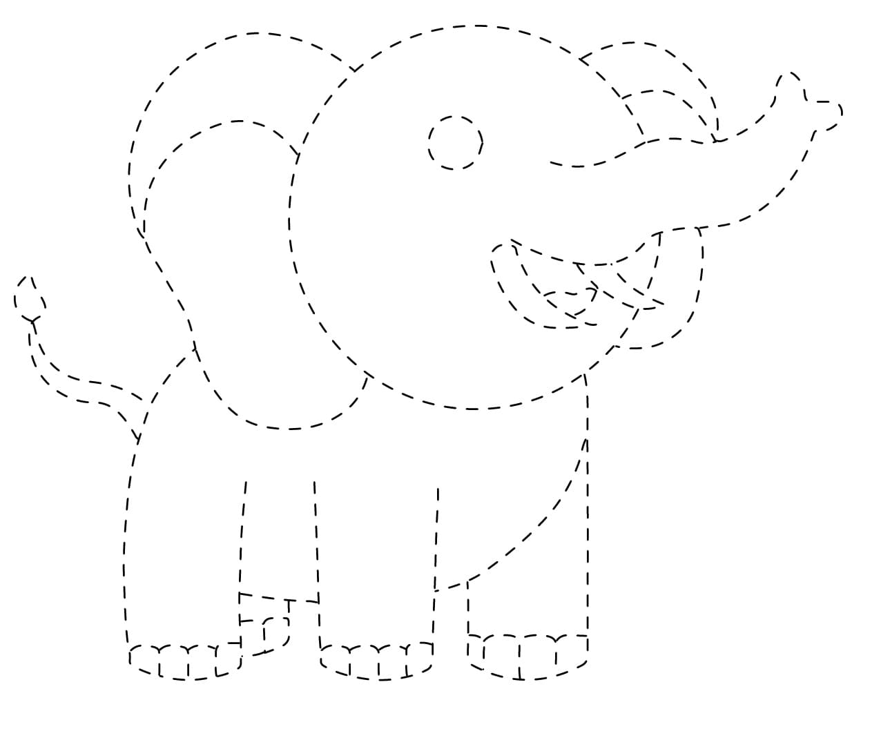 Elephant Tracing Free Printable