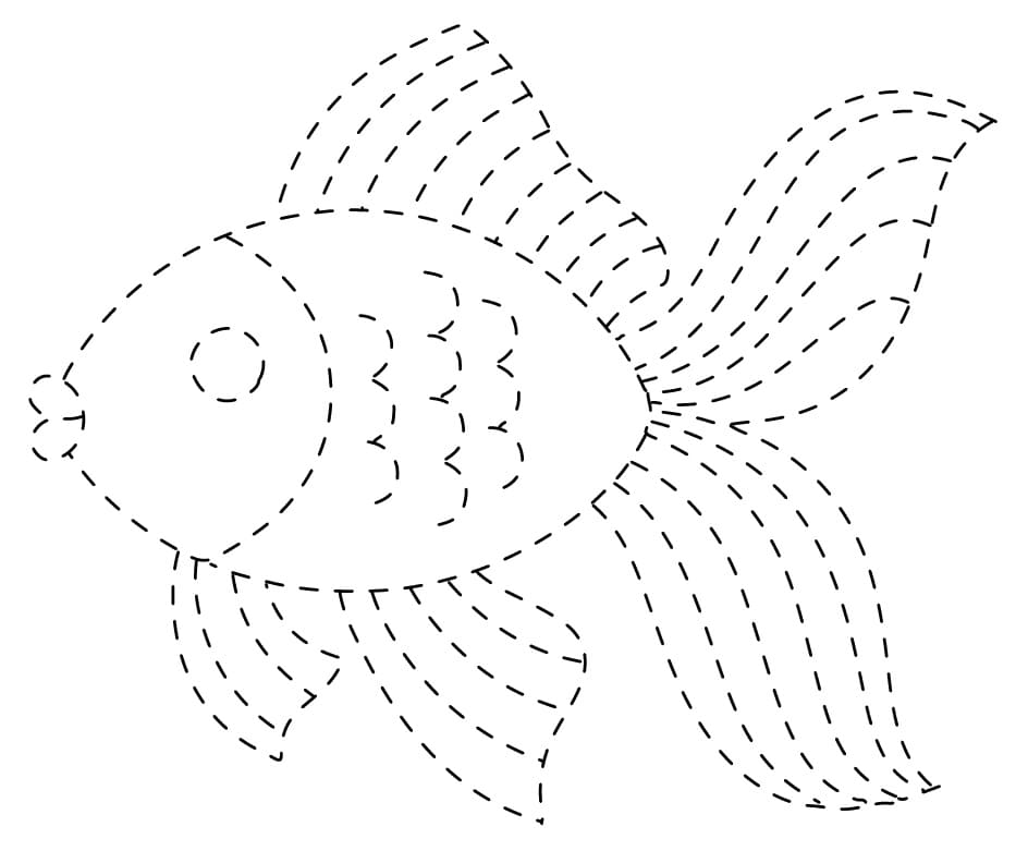 Fish Tracing For Children coloring page