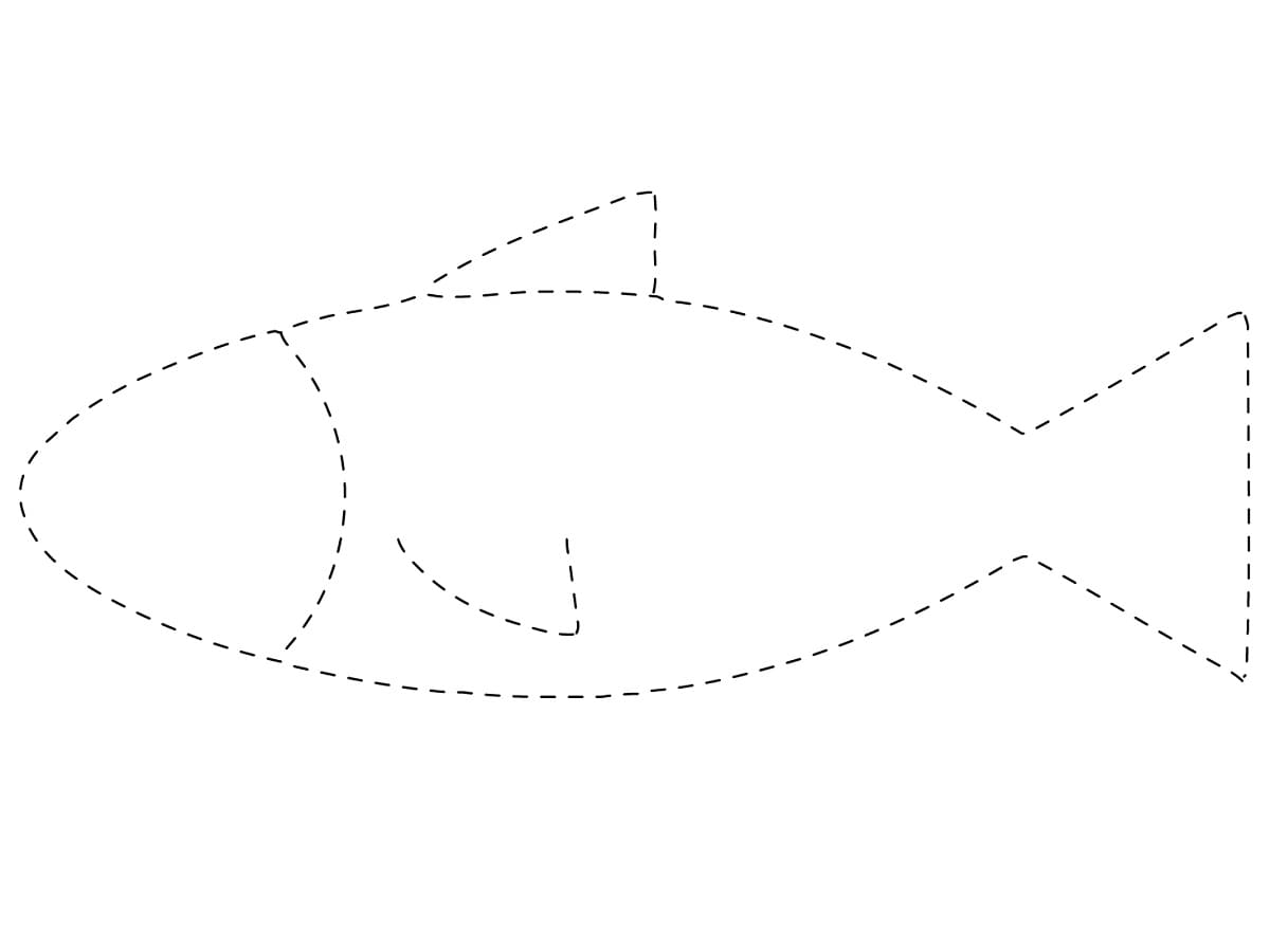 Fish Tracing Printable Worksheet coloring page