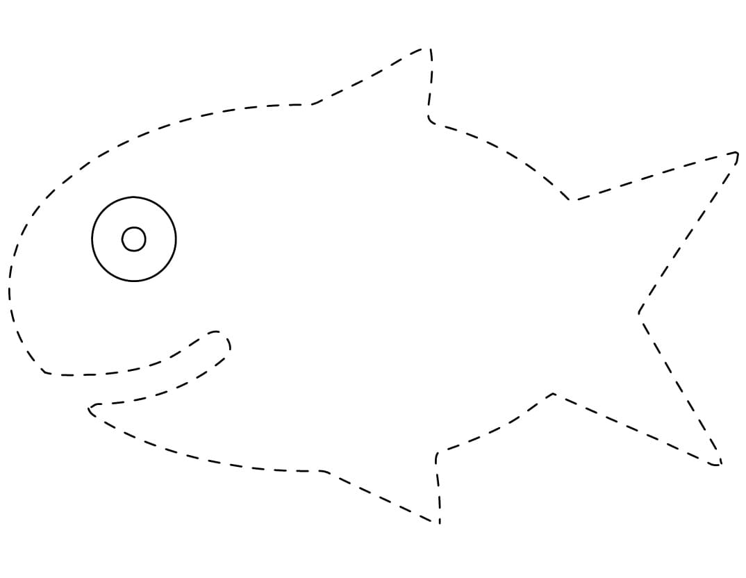 Fish Tracing Worksheet For Children