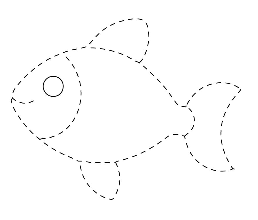 Fish Tracing Worksheet For Kids