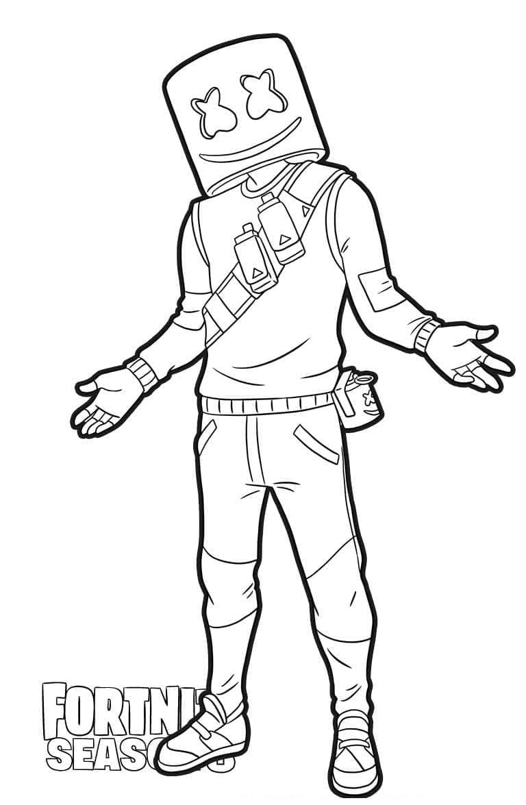 Fortnite Marshmello coloring page