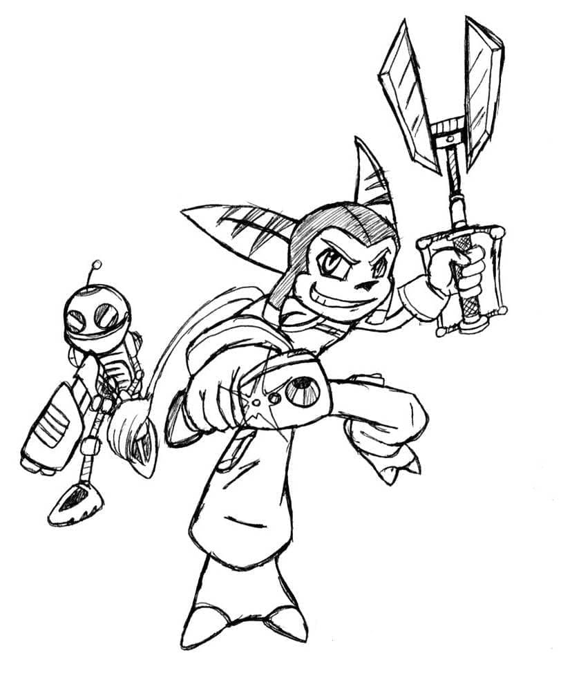 Free Drawing of Ratchet and Clank