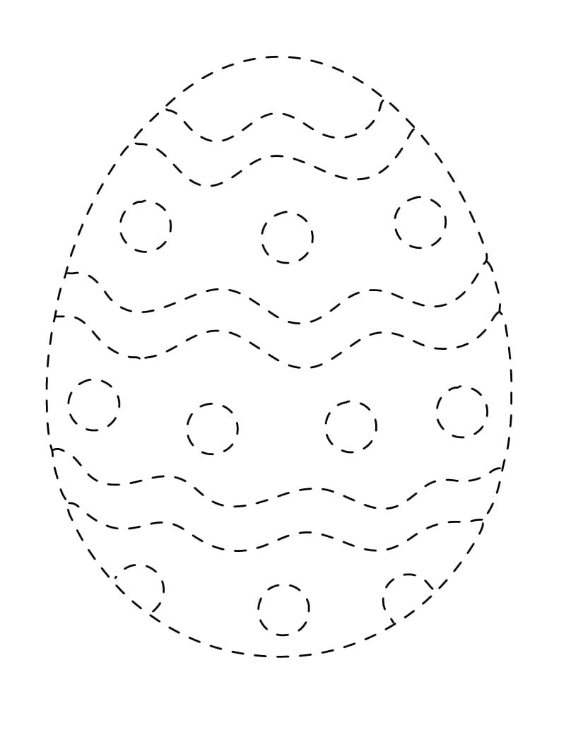 Free Easter Egg Tracing Printable coloring page