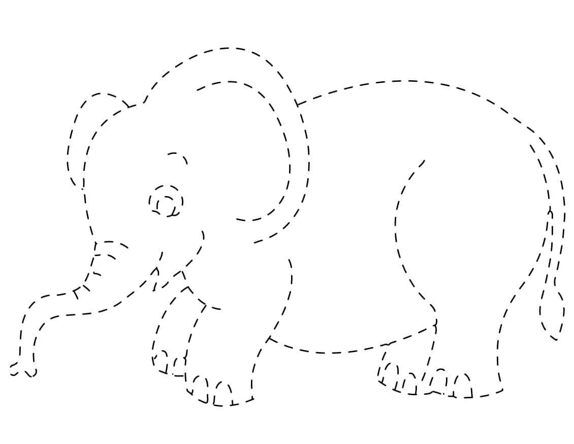 Free Elephant Tracing Worksheet