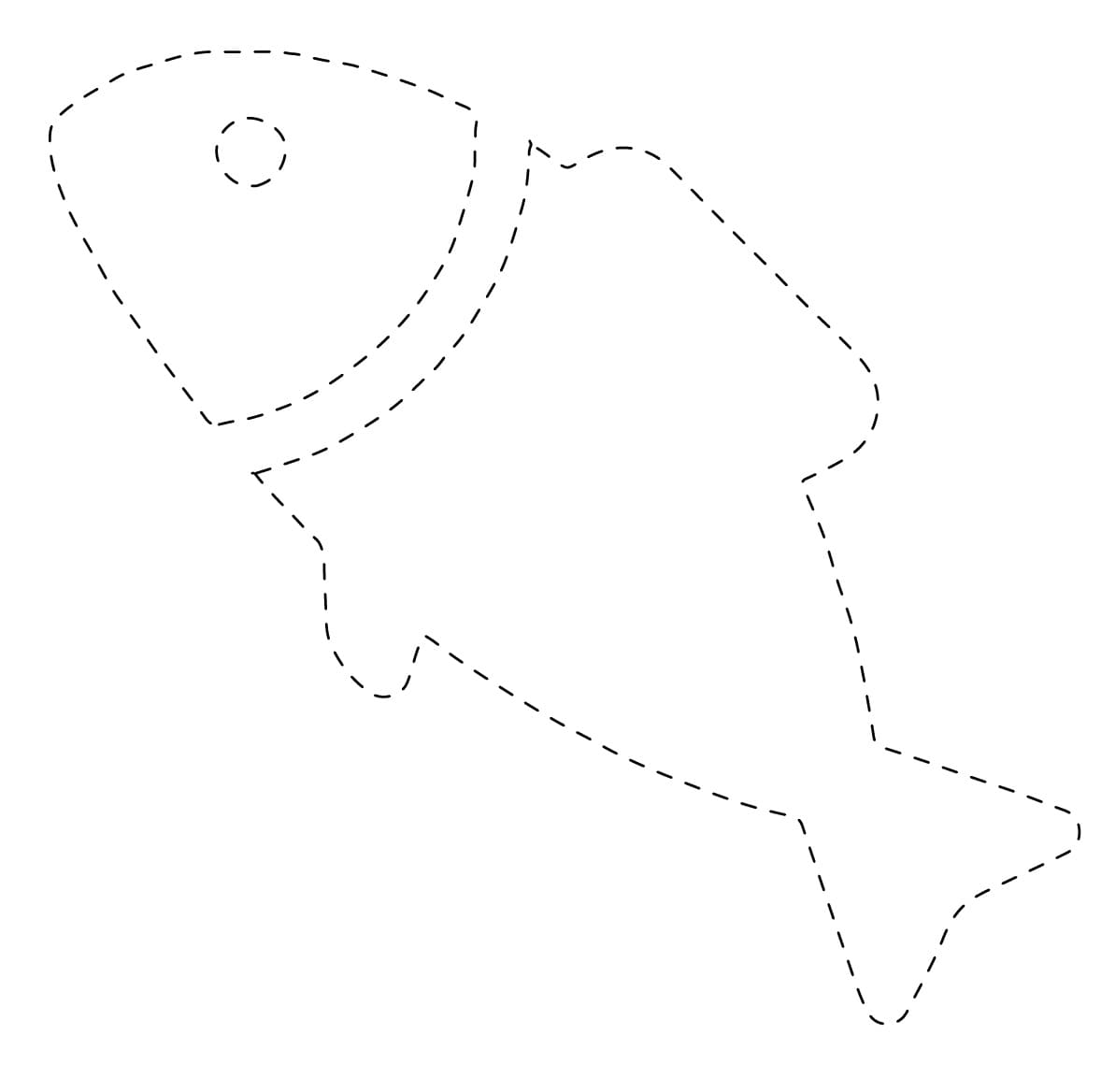 Free Fish Tracing Worksheet coloring page