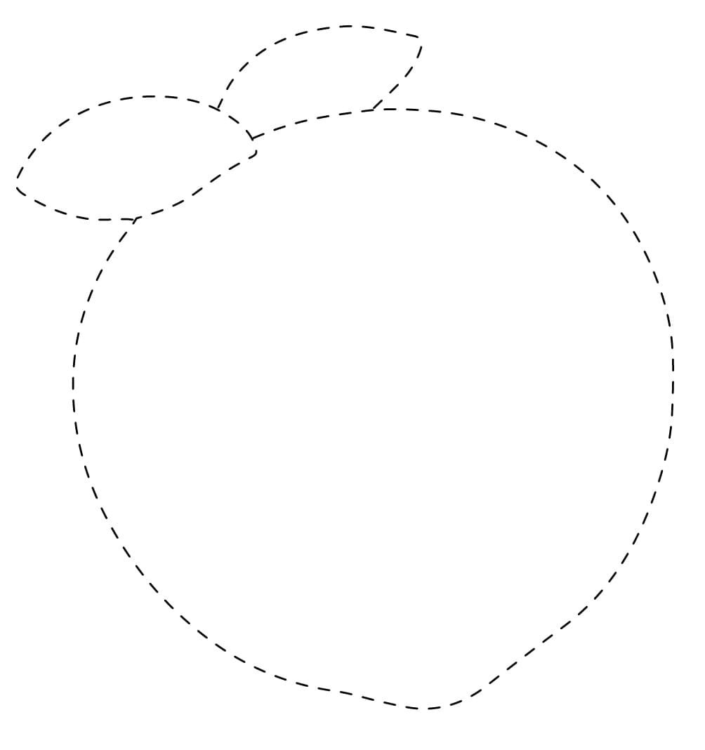 Free Peach Tracing coloring page