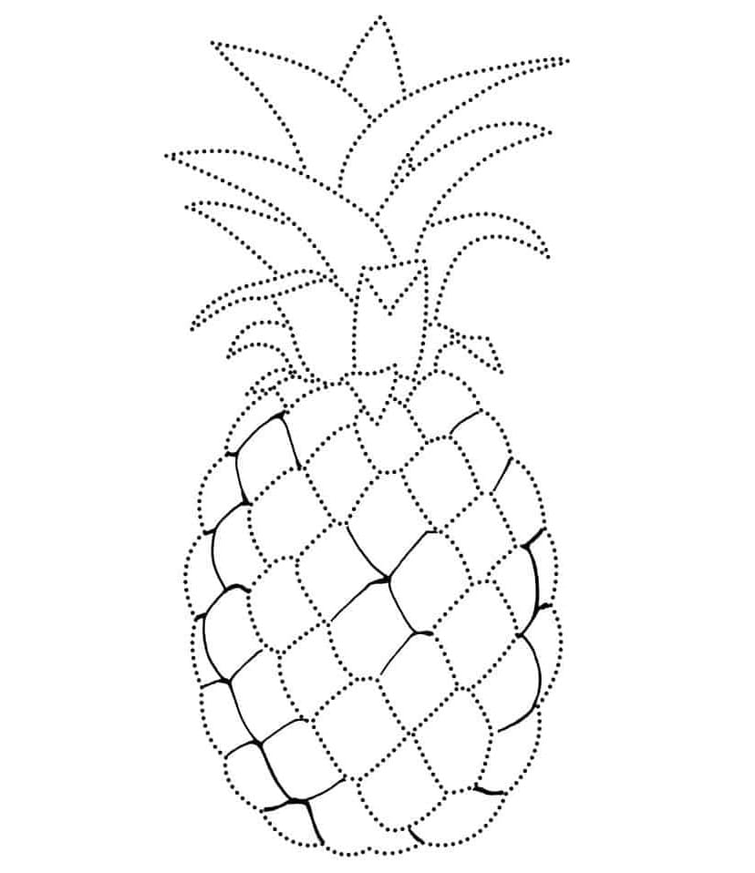 Free Pineapple Tracing coloring page