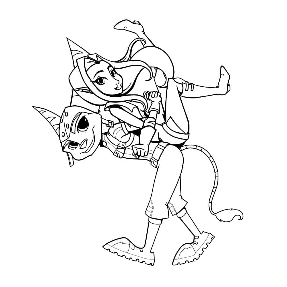 Free Ratchet and Clank coloring page