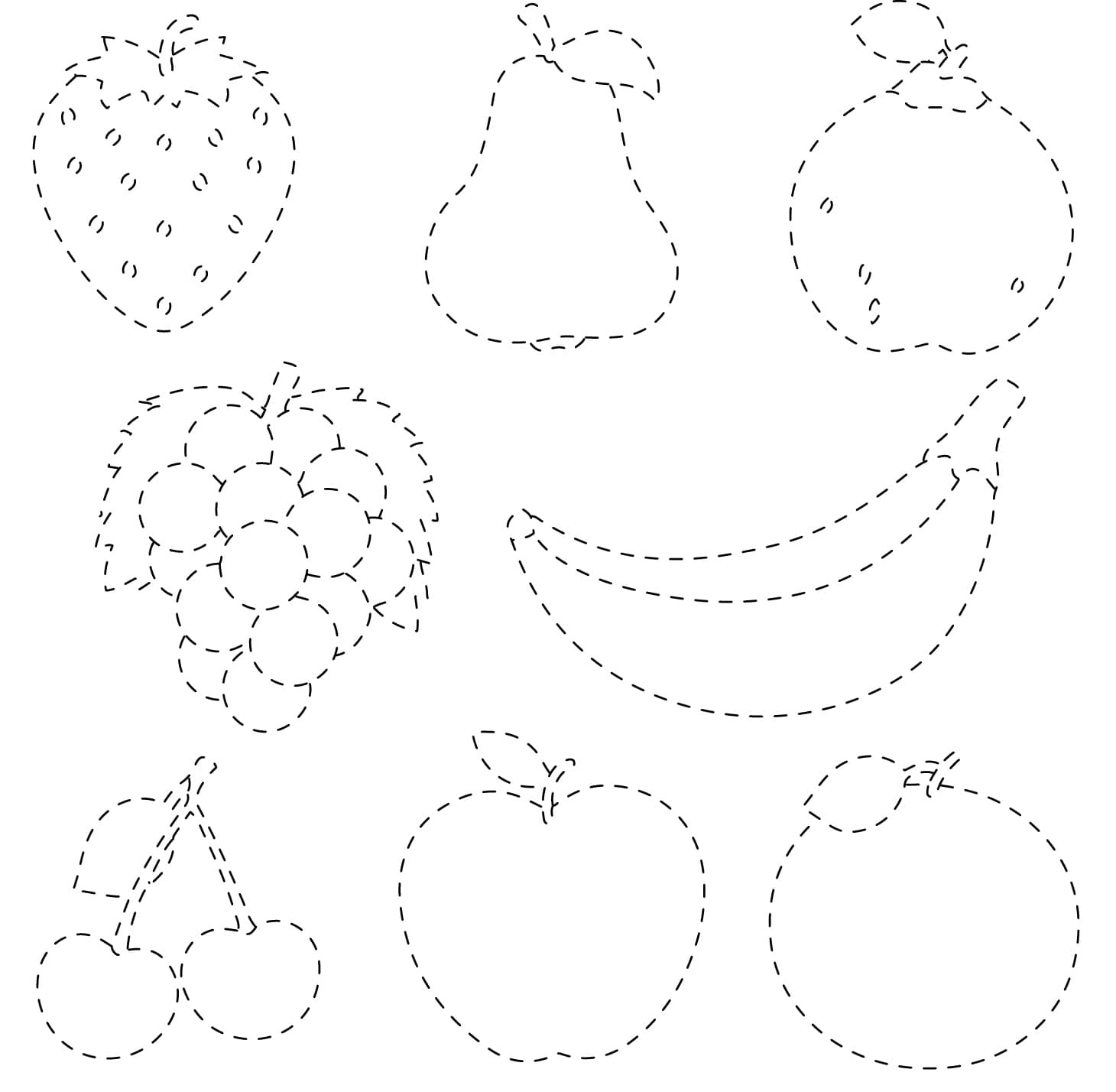 Fruits Tracing coloring page