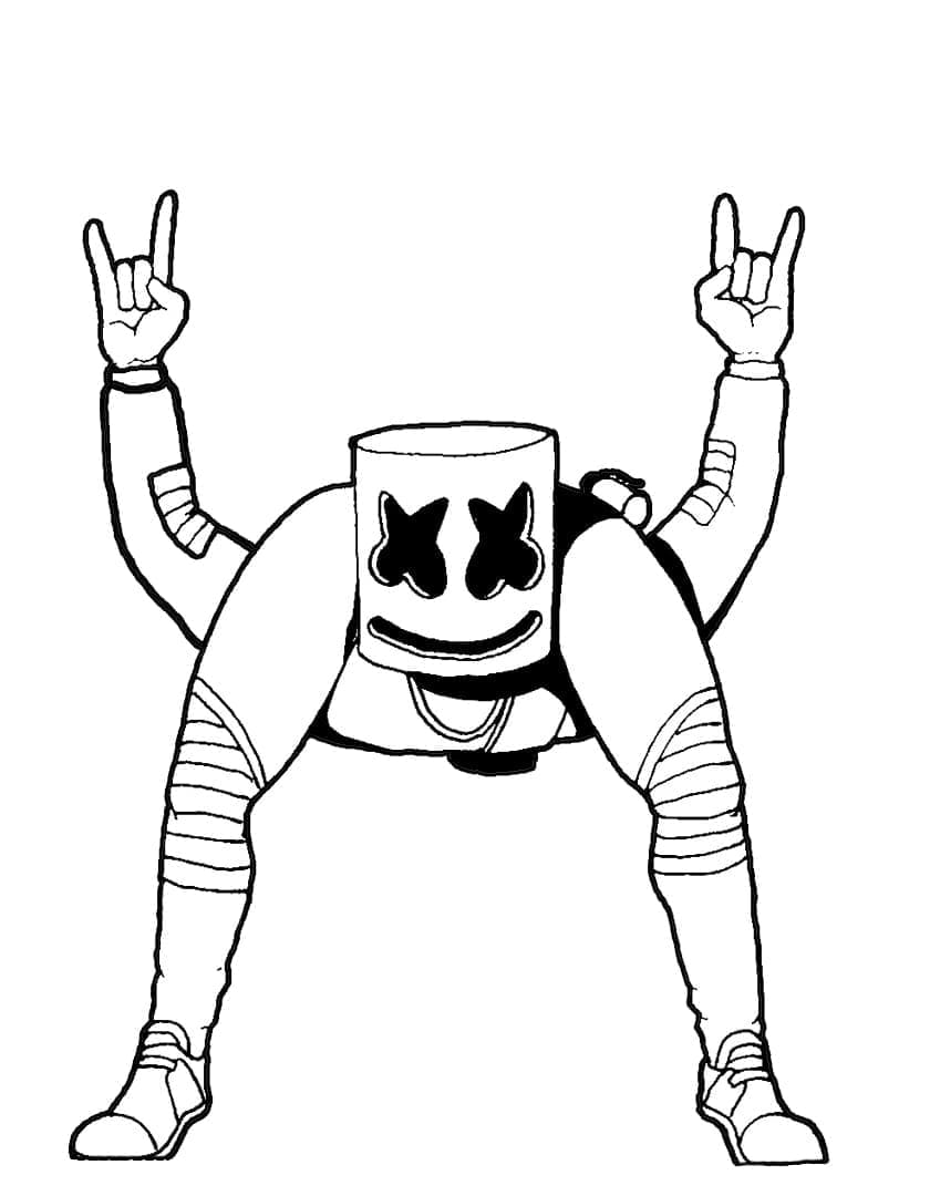 Funny Marshmello coloring page