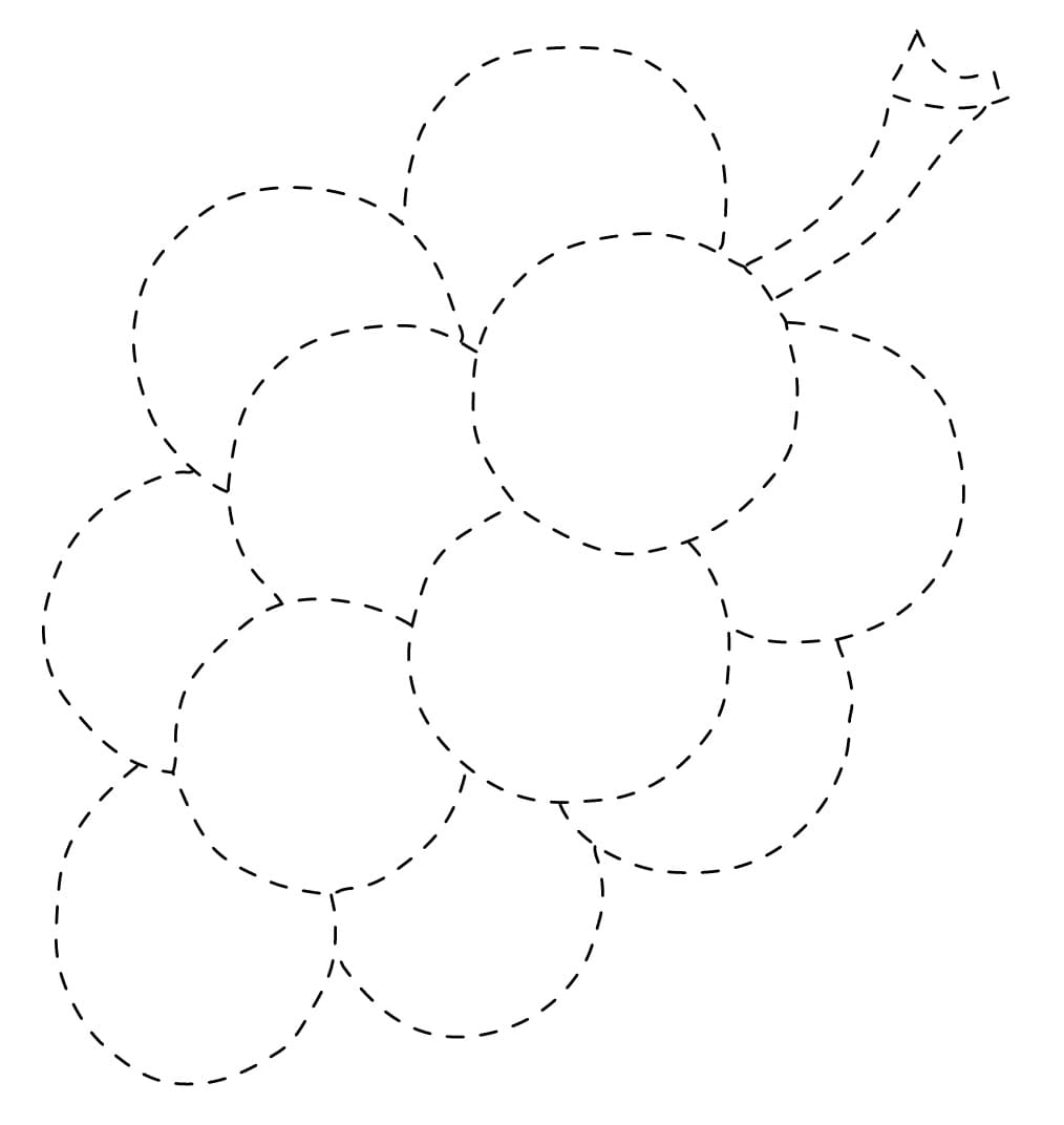 Grapes Fruit Tracing coloring page