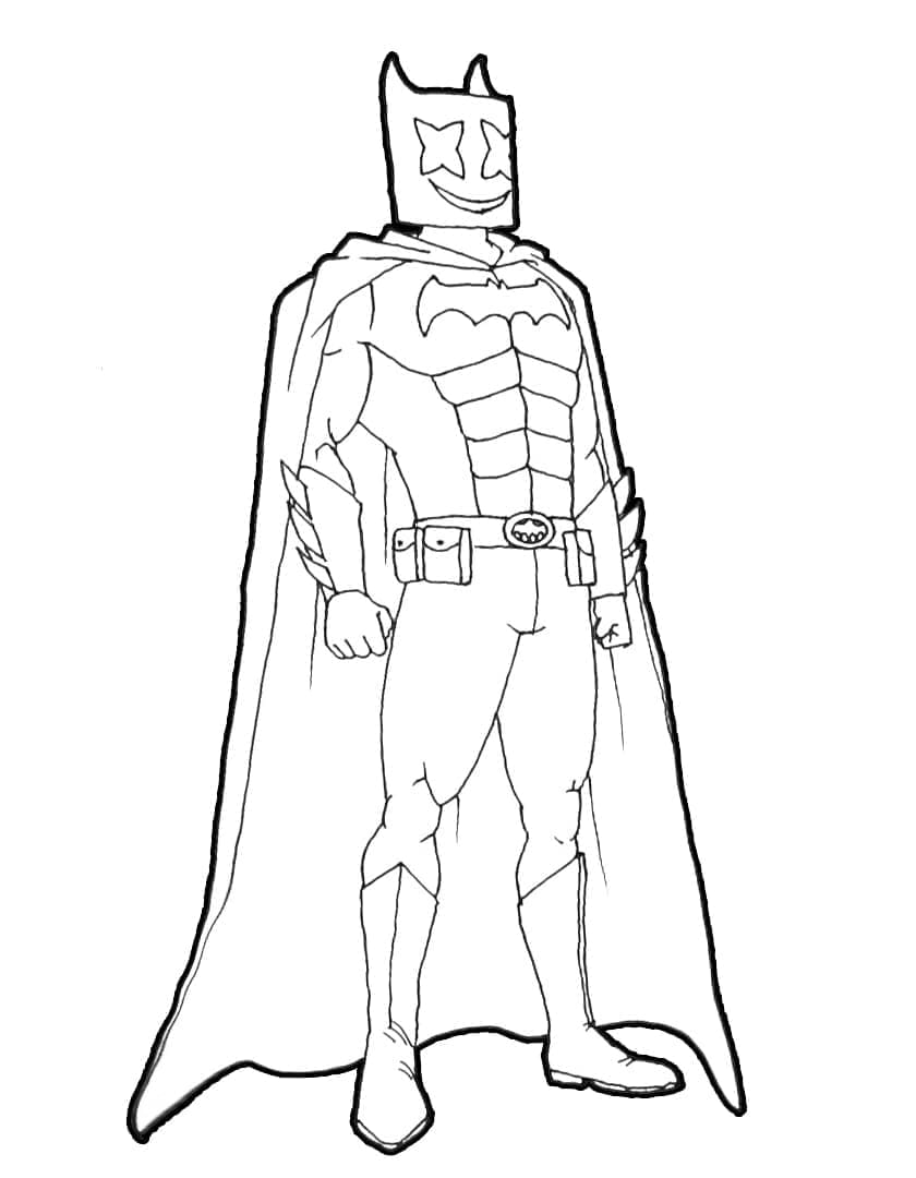 Marshmello Batman coloring page