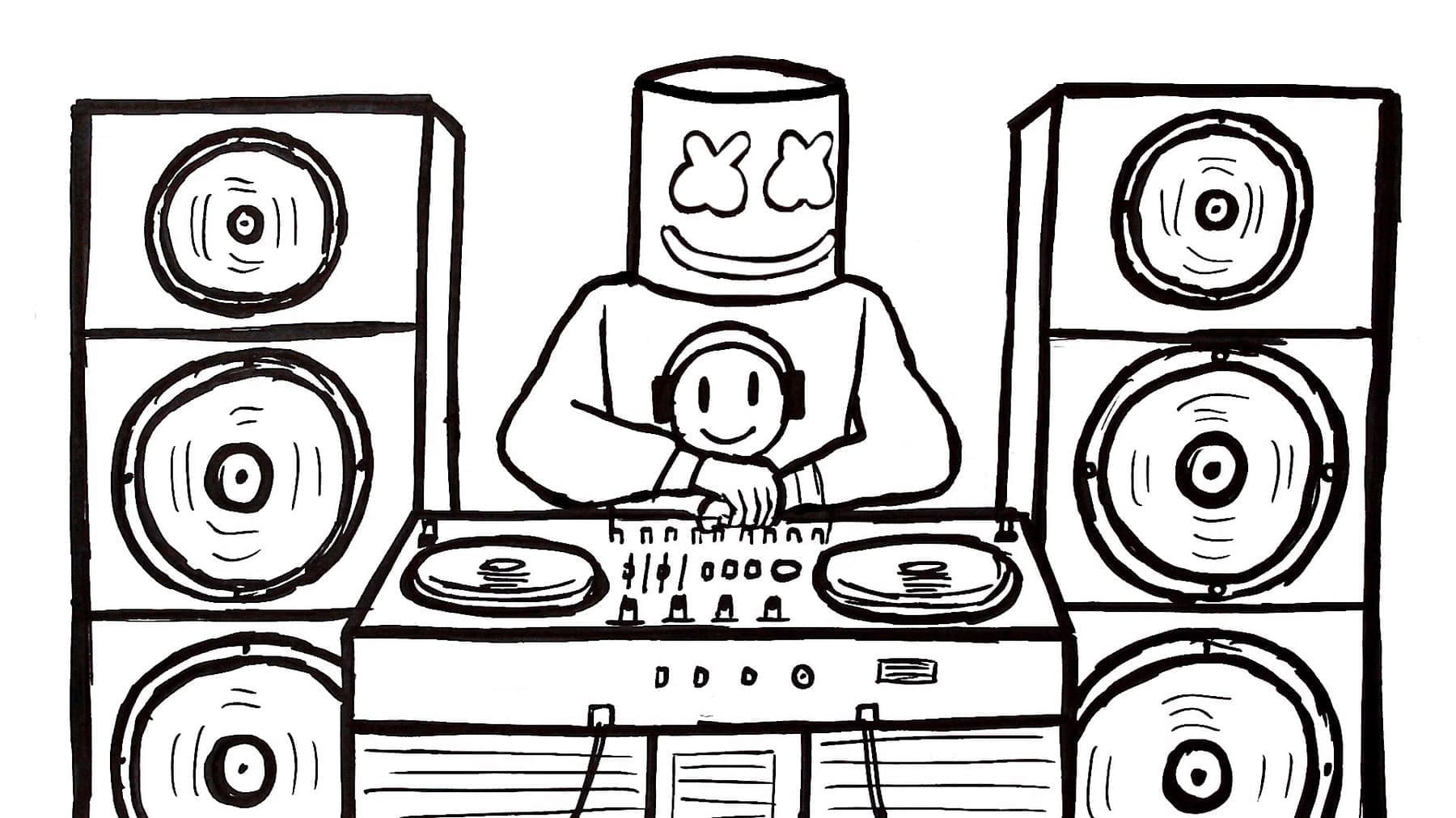 Marshmello for Children coloring page