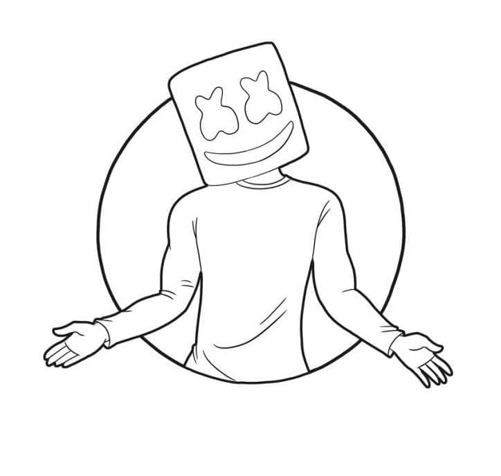 Marshmello for Kids coloring page