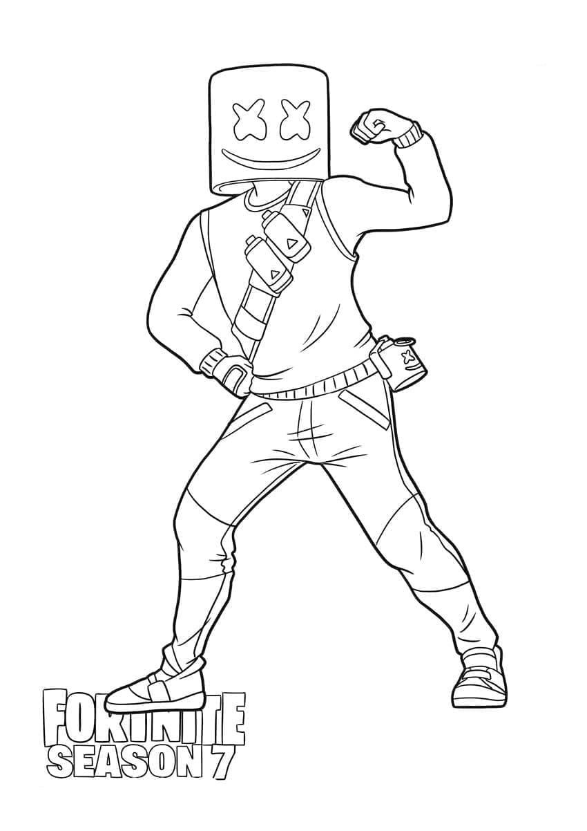 Marshmello from Fortnite coloring page