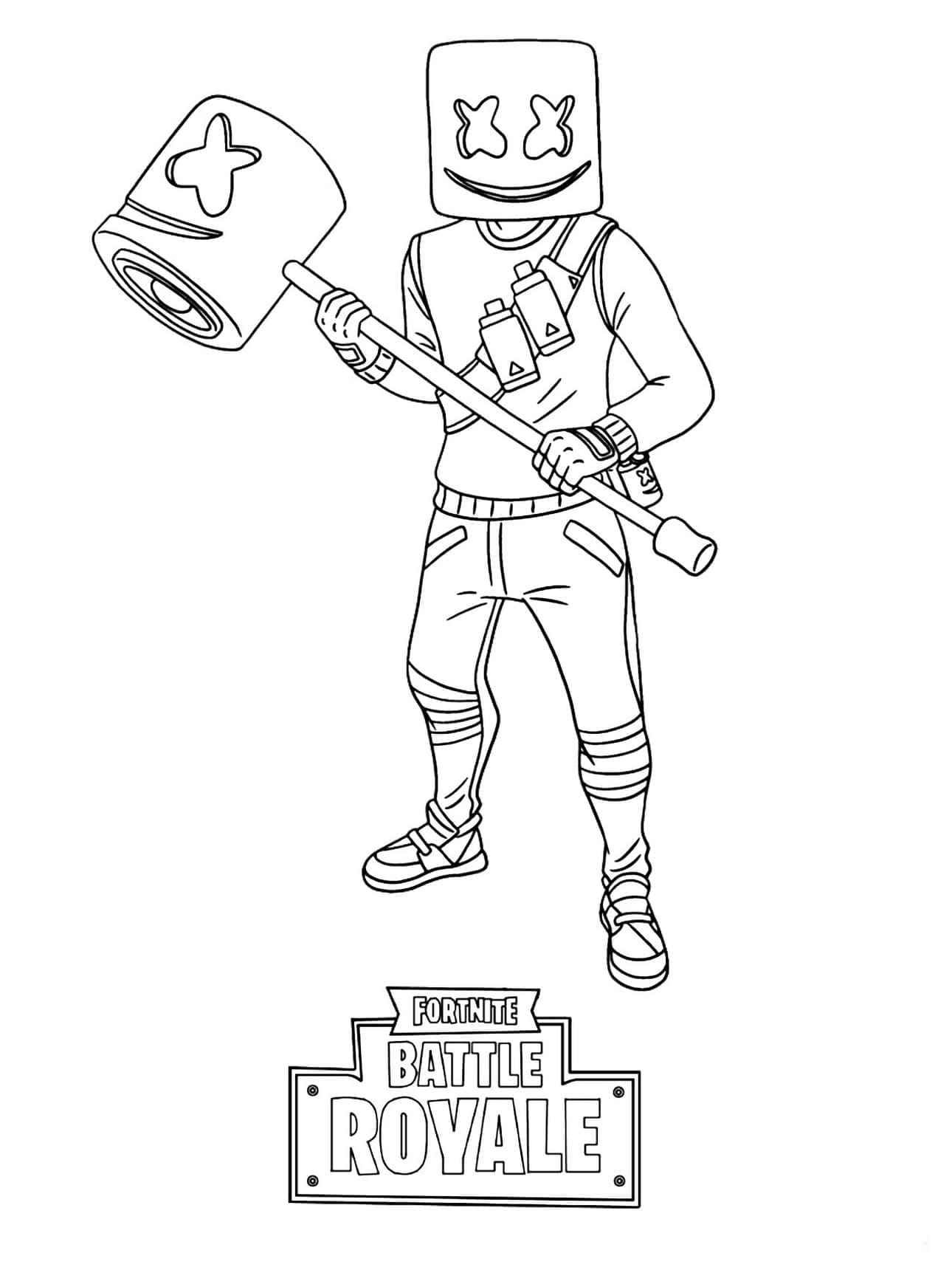 Marshmello in Fortnite coloring page