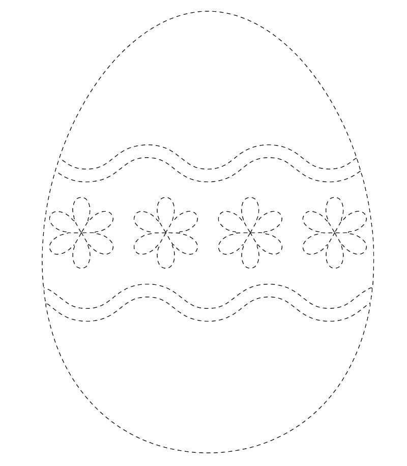 Nice Easter Egg Tracing coloring page