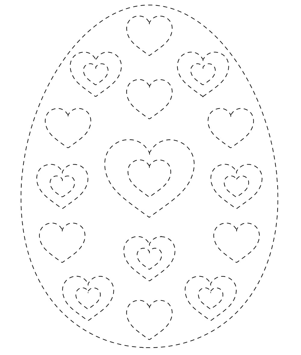 Perfect Easter Egg Tracing coloring page