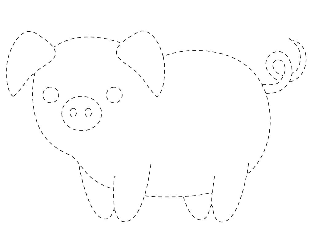 Pig Tracing Printable For Kids