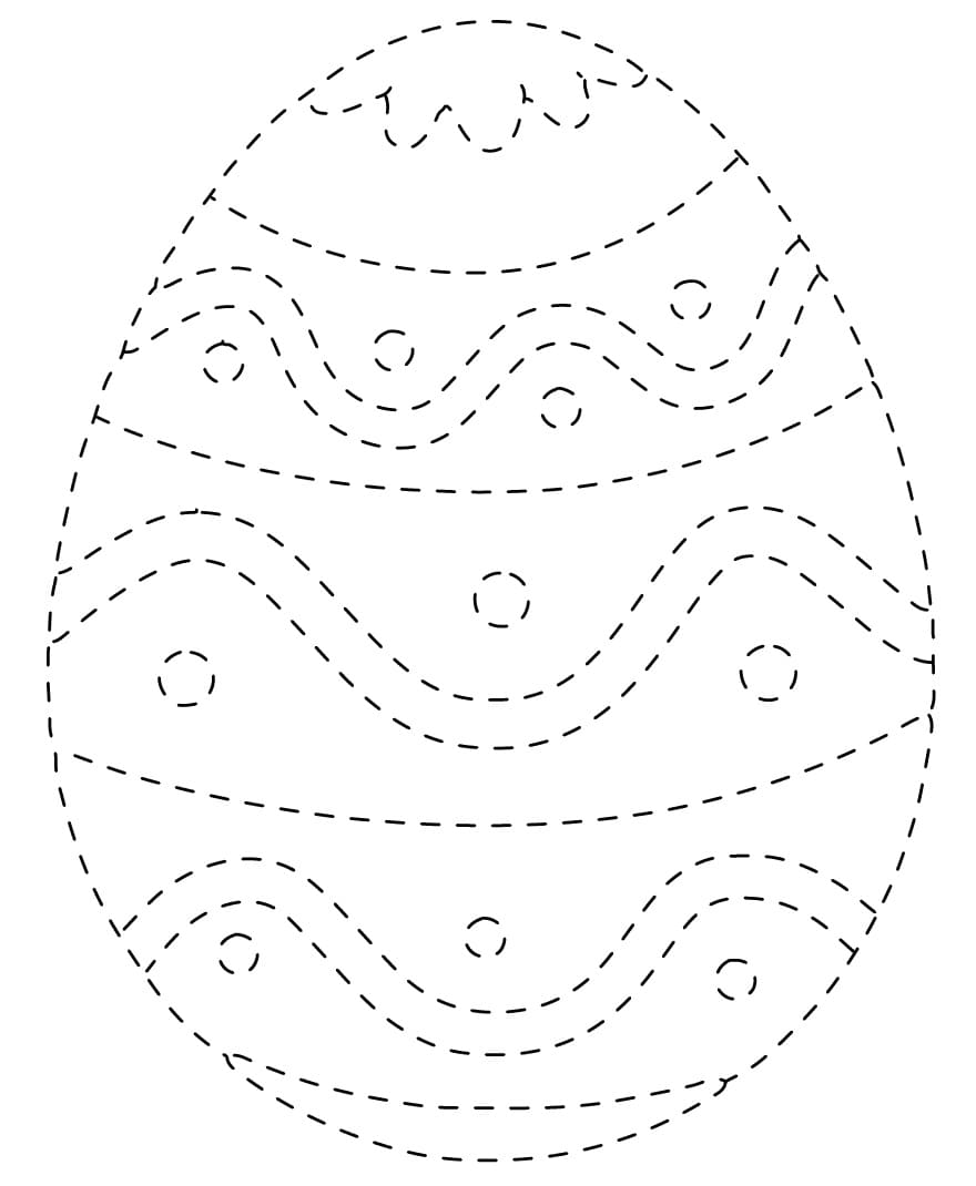 Print Easter Egg Tracing Worksheet coloring page