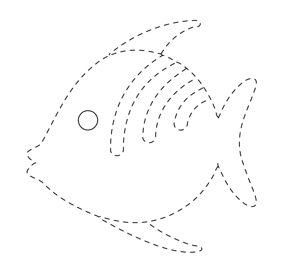 Print Fish Tracing coloring page