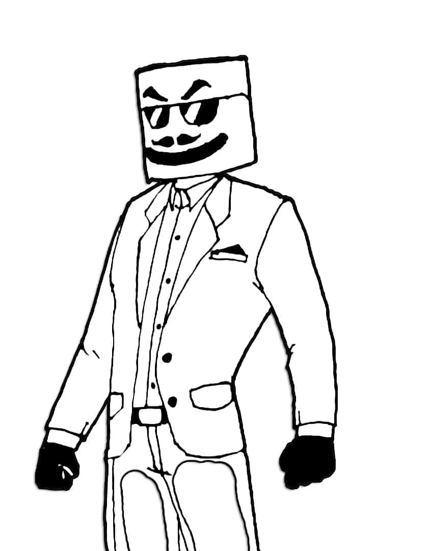 Print Marshmello coloring page