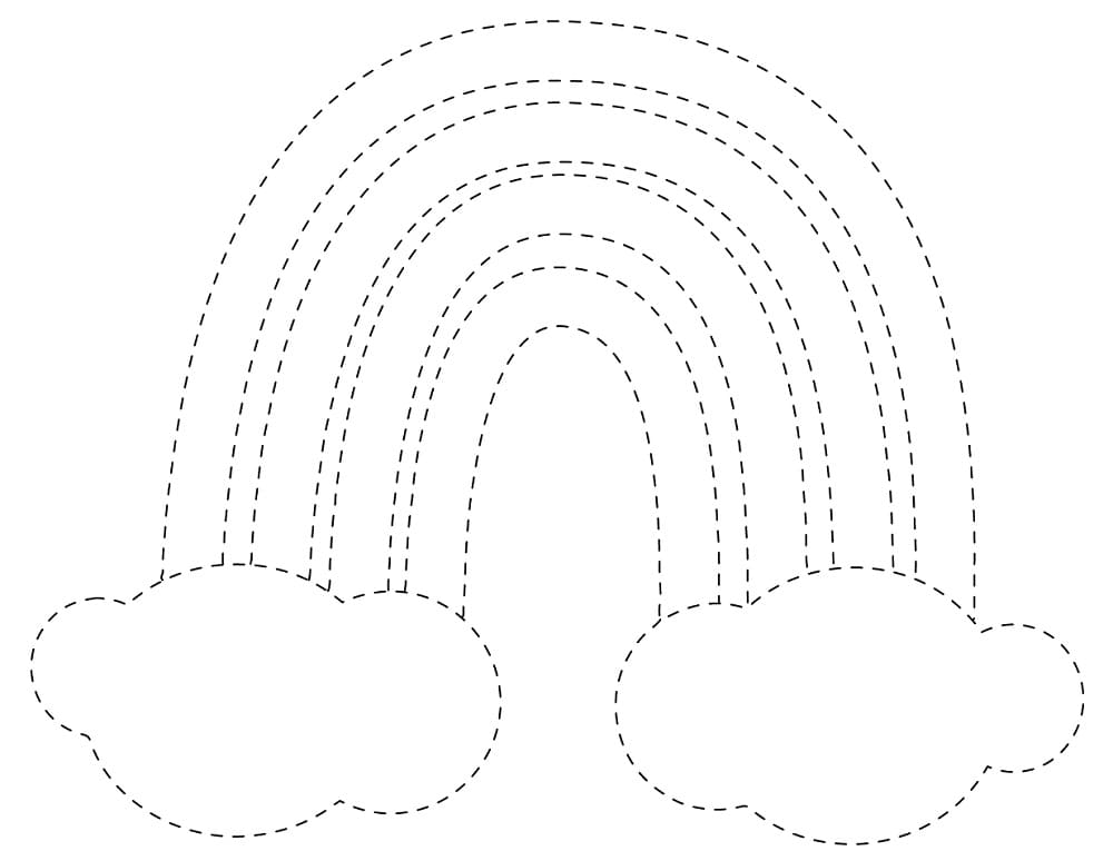 Print Rainbow Tracing Worksheet