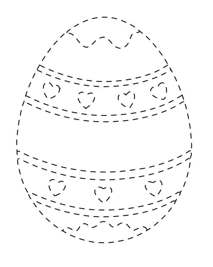 Printable Easter Egg Tracing coloring page