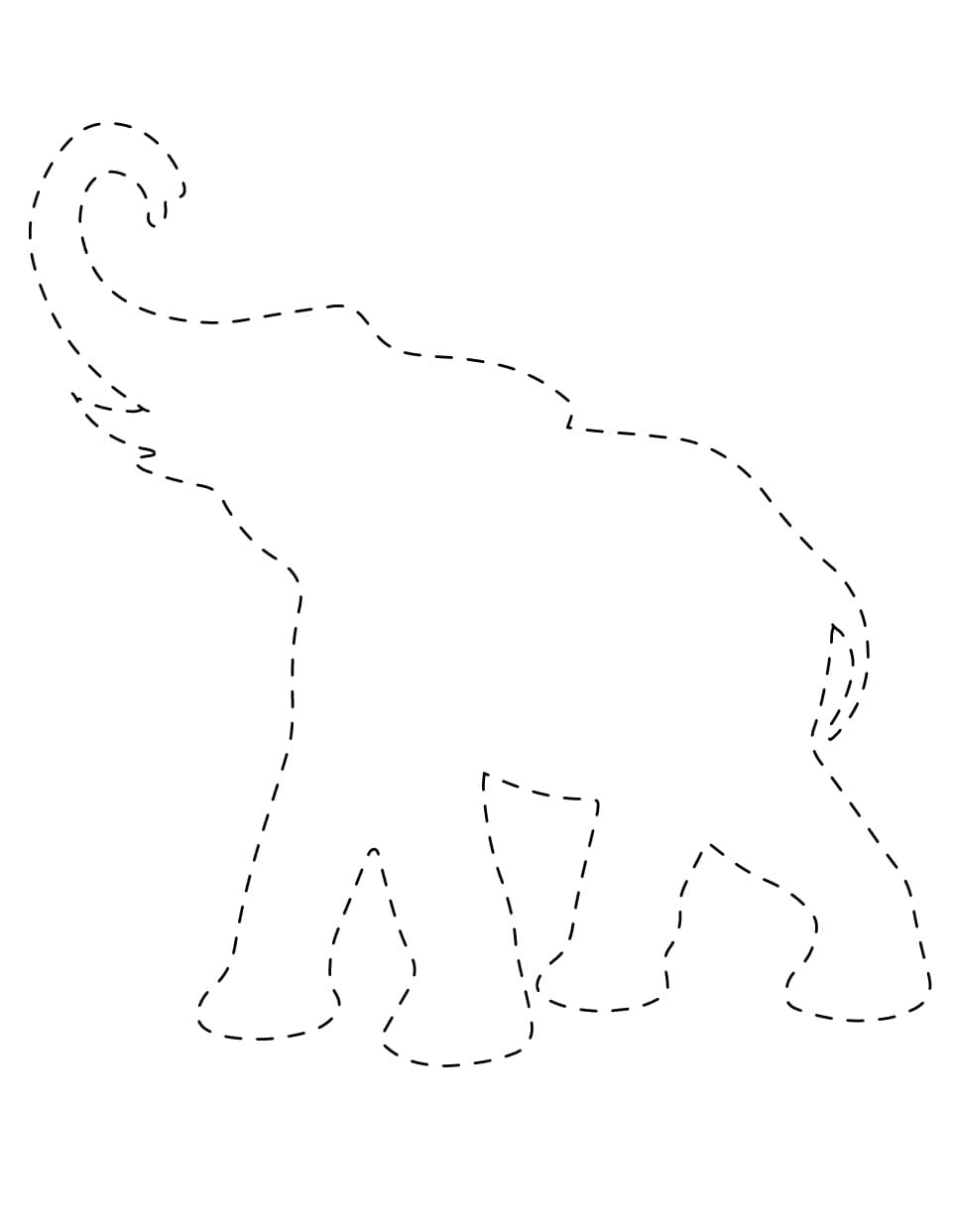 Printable Elephant Tracing