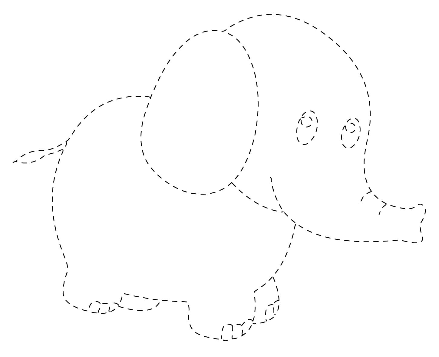 Printable Elephant Tracing Worksheet