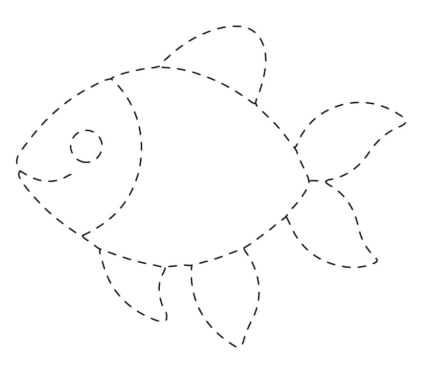 Printable Fish Tracing Worksheet coloring page