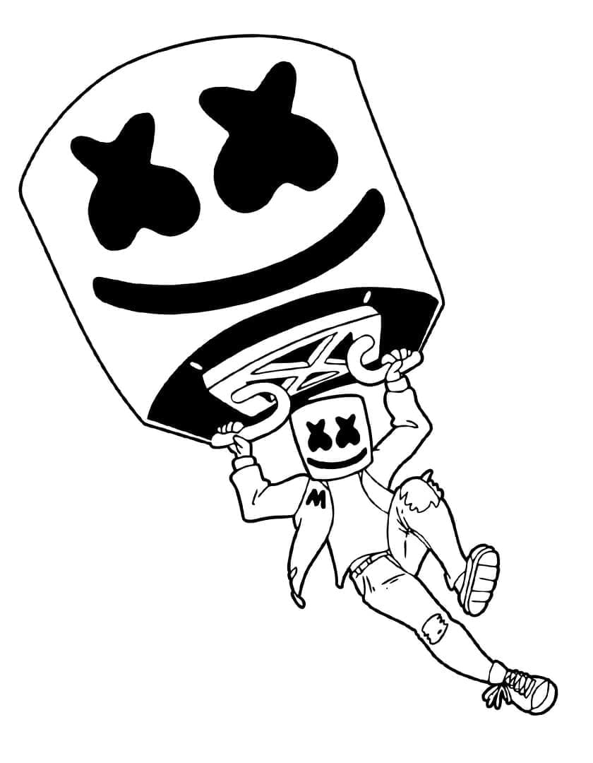 Printable Marshmello coloring page