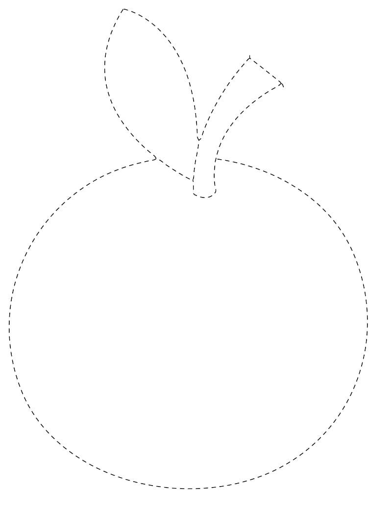 Printable Orange Fruit Tracing coloring page