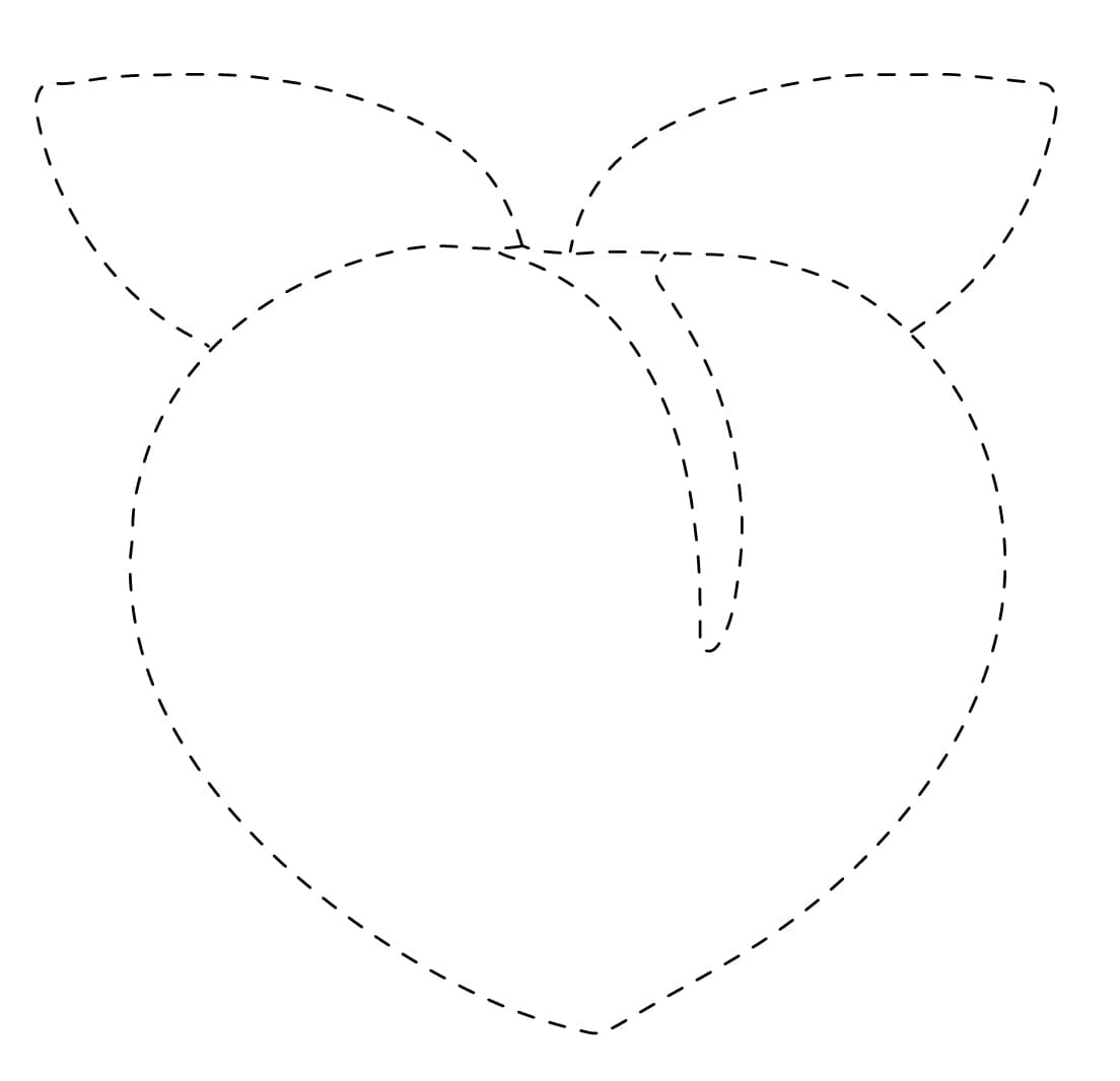 Printable Peach Tracing coloring page