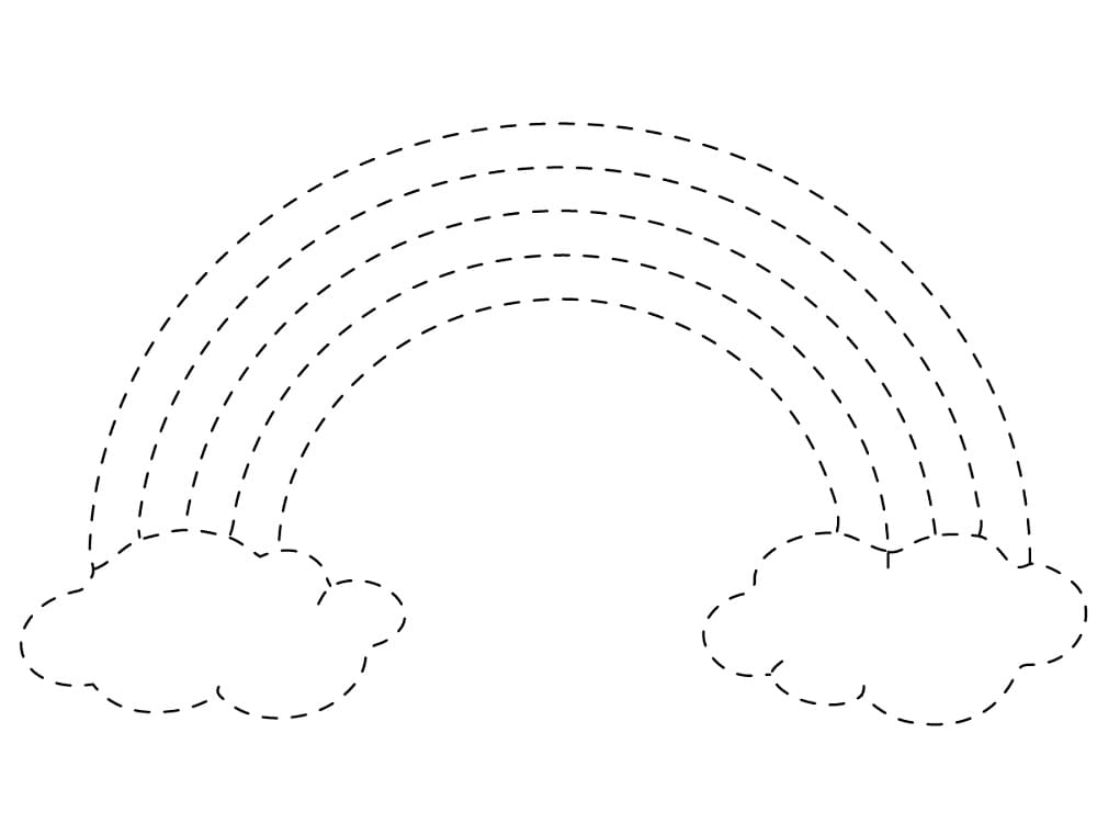 Printable Rainbow Tracing Worksheet