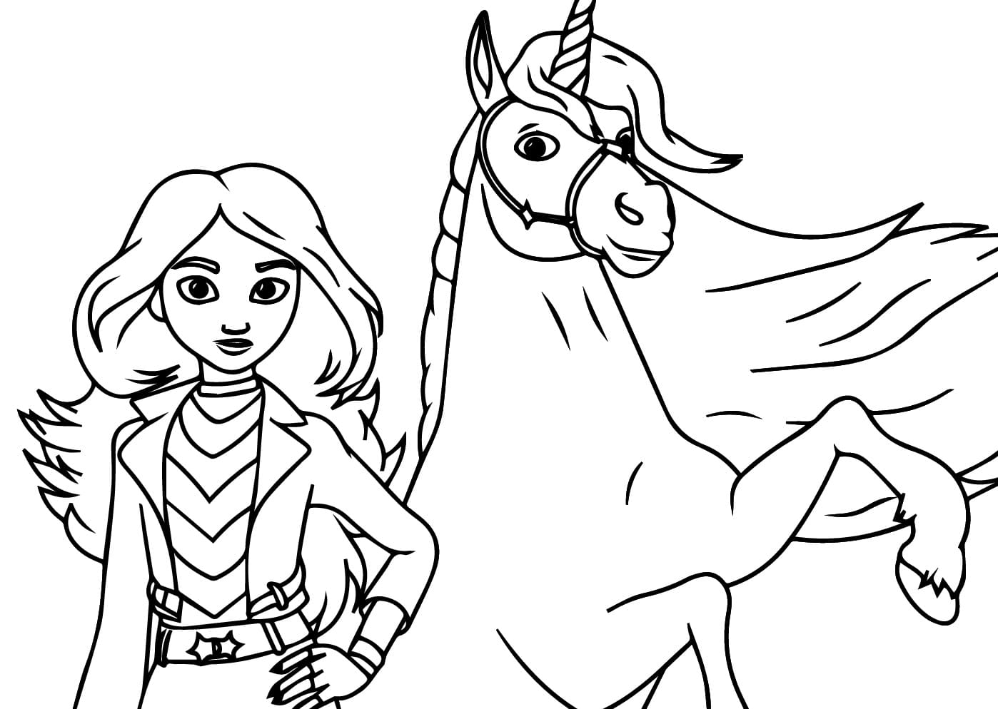 Printable Unicorn Academy coloring page