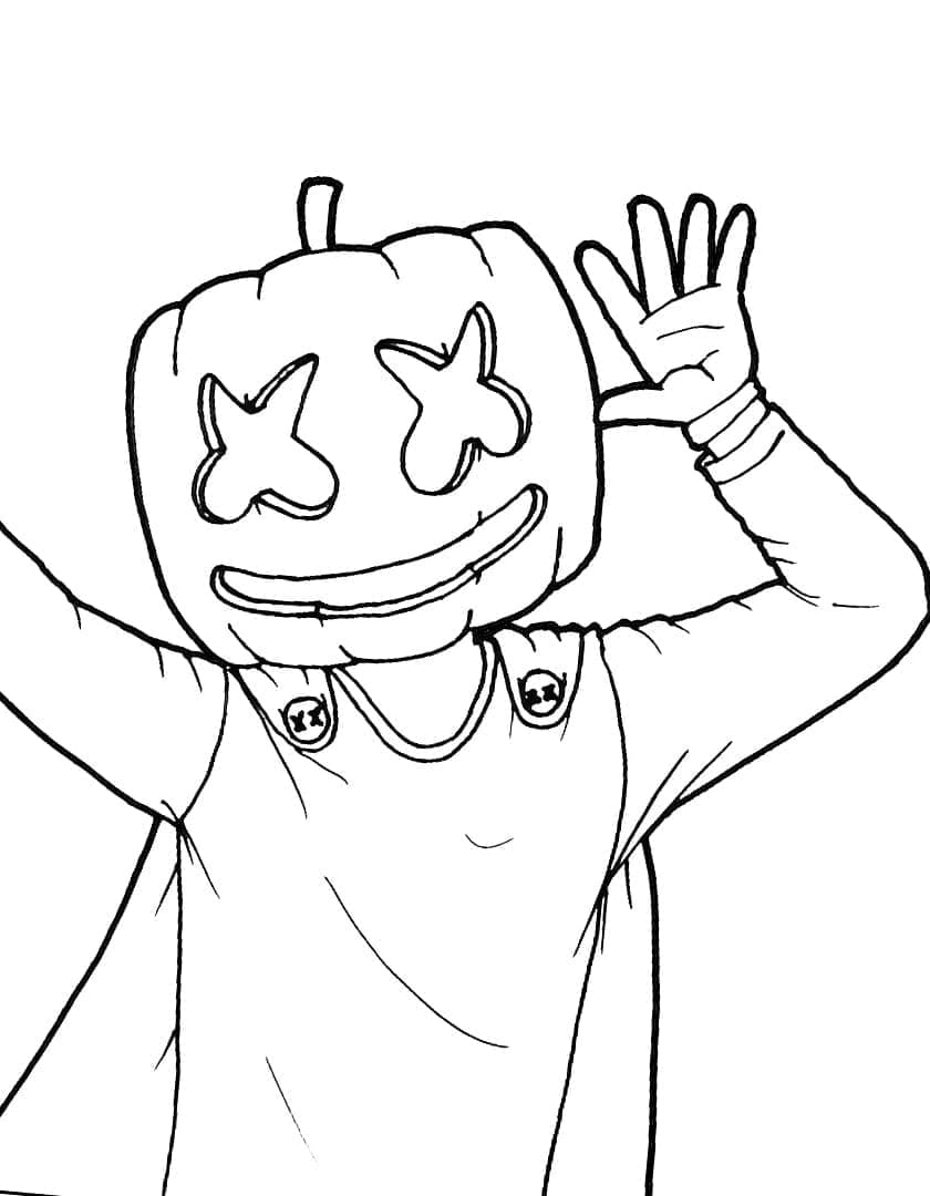 Pumpkin Marshmello coloring page