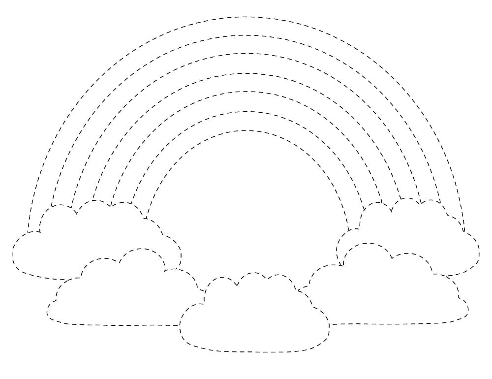 Rainbow Tracing Free For Kids coloring page