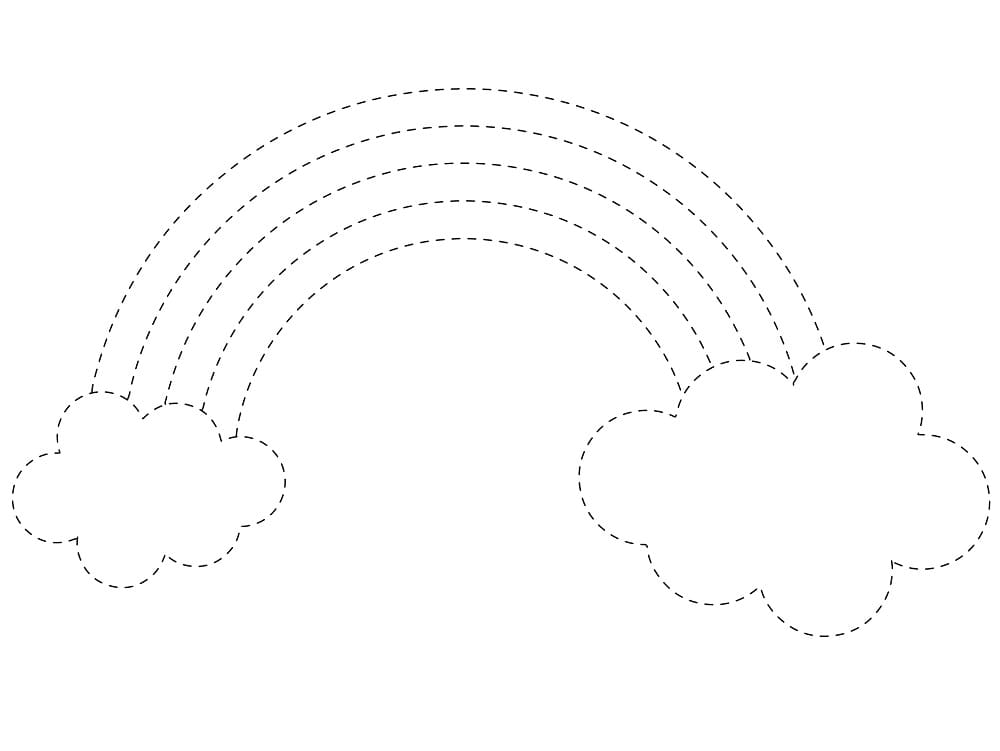 Rainbow Tracing Printable For Kids coloring page