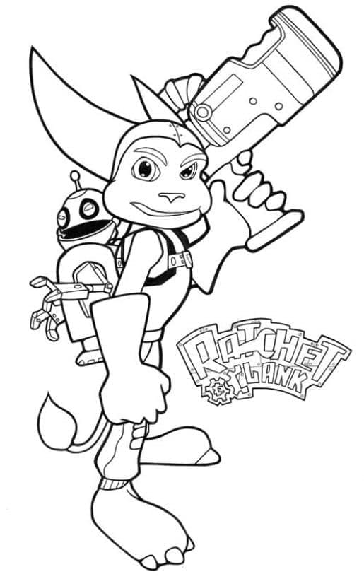 Ratchet from Ratchet and Clank coloring page