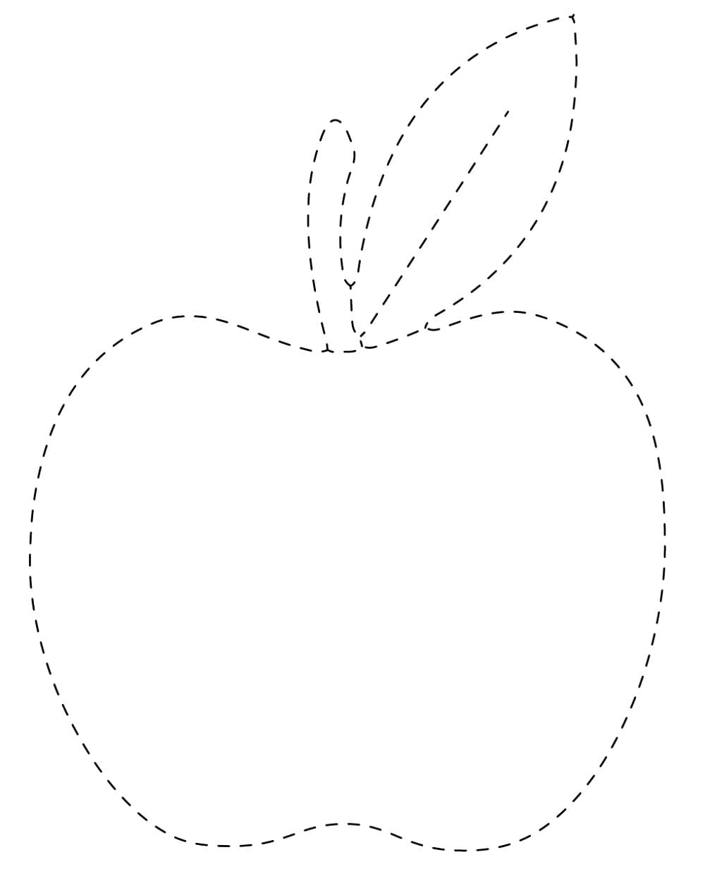 Simple Apple Tracing coloring page