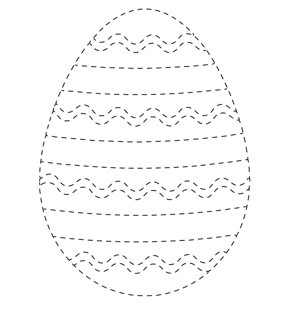 Simple Easter Egg Tracing coloring page