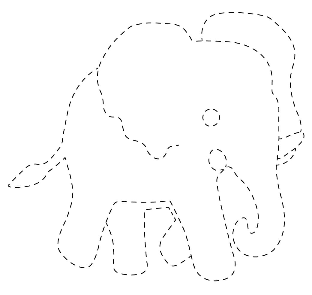 Elephant Tracing coloring pages